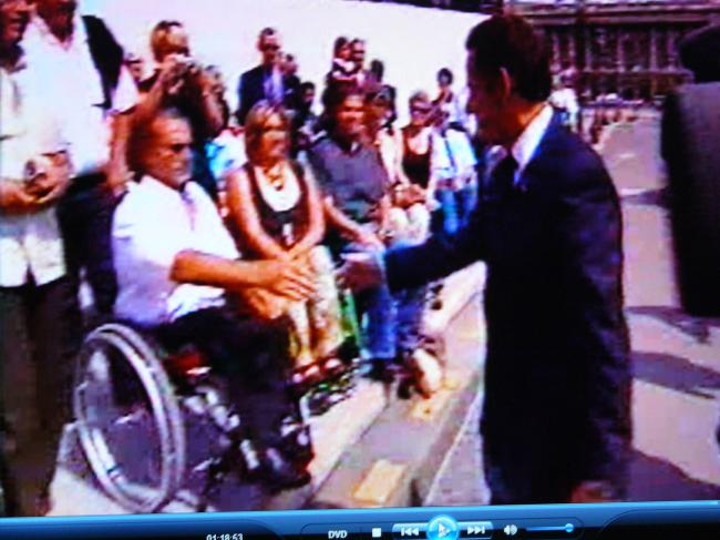 Poignée de mains avec Nicolas Sarkozy